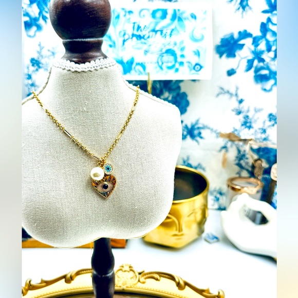 🆕 KATE SPADE 🧿 NWOT Evil Eye Cluster Pendant Necklace - Picture 2 of 16
